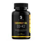 Coconut Oil D3+K2 | Aceite de Coco, Vitamina D3 y K2 300 Caps | 500 mg