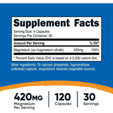 Magnesium Citrate 420mg 60 Ser - Nutricost