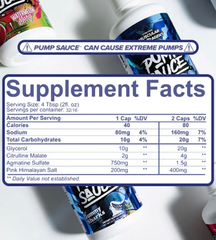 Pump Sauce Stim Free Pre-workout (sin estimulantes) 32 oz
