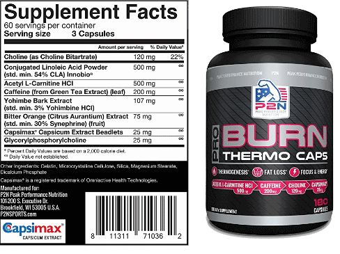 P2N PRO BURN THERMO 180 CAPSULAS