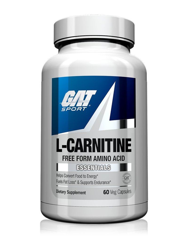 Frasco con 60 capsulas del producto L-Carnitina de 500mg de GAT Sport