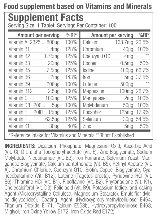 V25 MULTIVITAMINAS 100 SERVICIOS