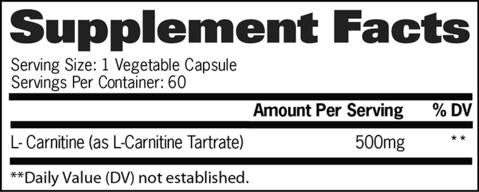 Tabla de contenido de L-Carnitine capsulas de 500mg de GAT Sport