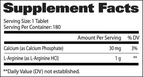 Tabla de información de los nutrientes que contiene L-Arginine de Gat Sport