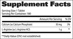 Tabla de información de los nutrientes que contiene L-Arginine de Gat Sport