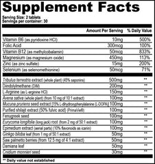 Tabla de Información nutrimental del producto Testrol Gold ES de GAT Sport